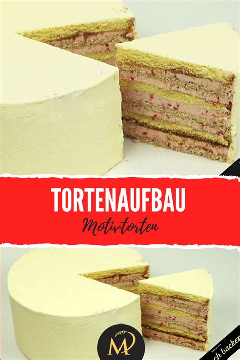 Tortenaufbau: Schichten mit Eierlikörfüllung