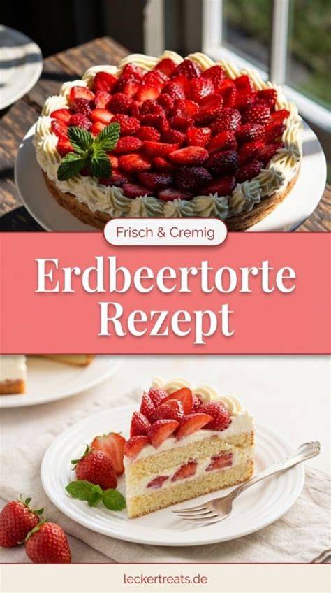 Tortenguss wird auf eine dekorierte Erdbeertorte gegossen