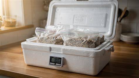 Trüffel im Kühlschrank in Styroporbox