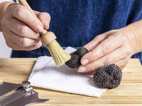 Trüffel reinigen mit einer weichen Bürste