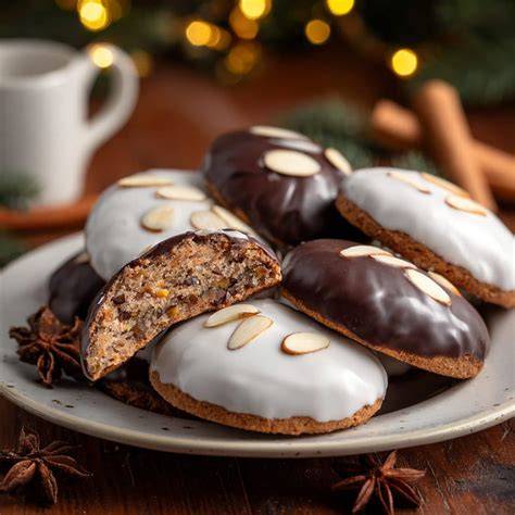 Traditionelle Nürnberger Lebkuchen auf einem Holzbrett