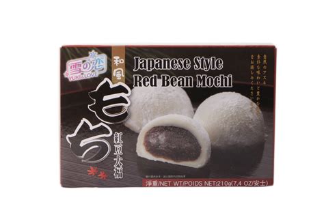 Traditionelle japanische Mochi - zähe Reiskuchen mit roter Bohnenpaste