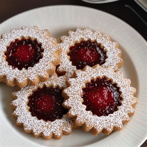 Traditionelle und zuckerfreie Linzer Plätzchen mit Tasse Tee