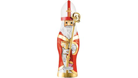 Traditioneller Schoko-Nikolaus mit Mitra und Bischofsstab