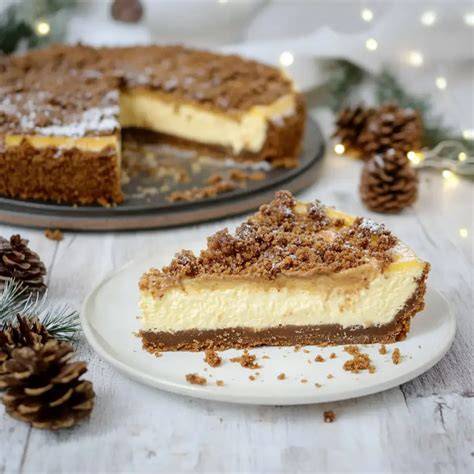 Traditioneller Spekulatius und weihnachtliches Topping auf Cheesecake