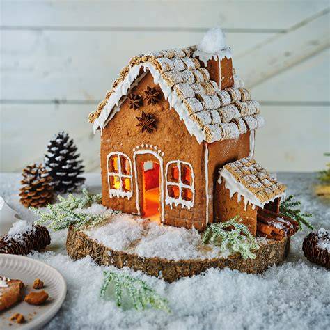 Traditionelles Lebkuchenhaus mit Dekoration