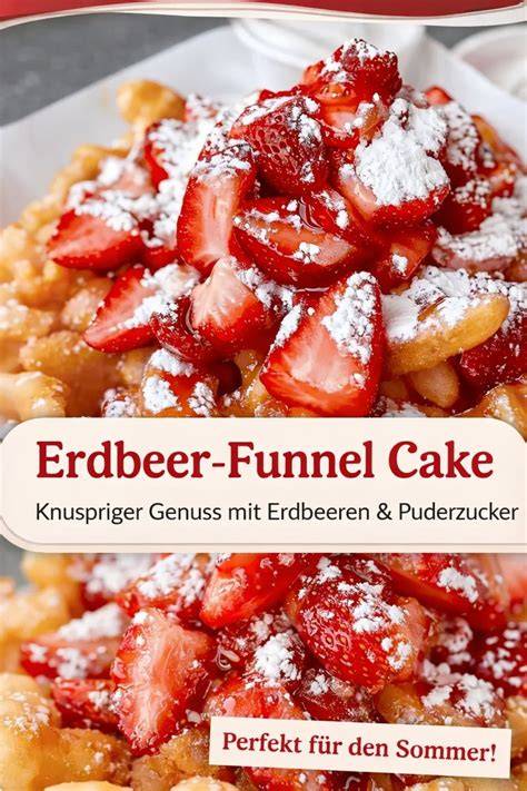 Trichterkuchen mit Sahne und Erdbeeren, verschiedene Toppings