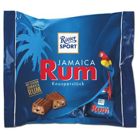Typische Verpackung Jamaika Rum Schokolade