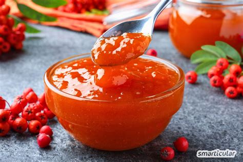 Typische Zutaten für Vogelbeeren Marmelade: Vogelbeeren und Äpfel