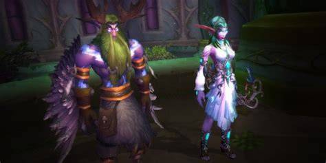 Tyrande Wisperwind und Malfurion Sturmgrimm im Tempel des Mondes