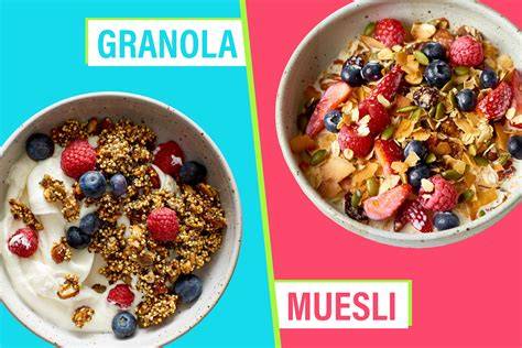 Unterschied Müsli vs. Granola Infografik