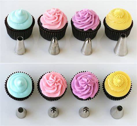 Unterschiedliche Frosting-Arten auf Cupcake-Dekoration