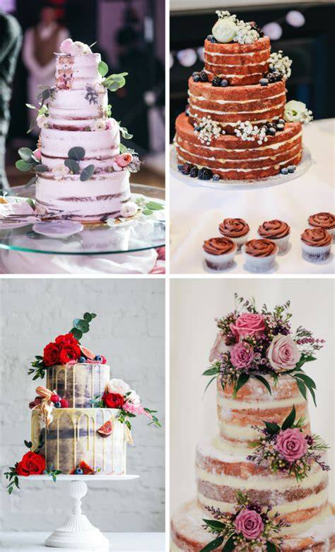 Unterschiedliche Hochzeitstorten: Formen, Farben, Dekoration