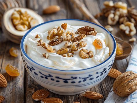 Unterschiedliche Honigsorten mit Nüssen und Joghurt