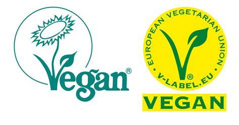 V-Label und Veganblume auf Verpackung