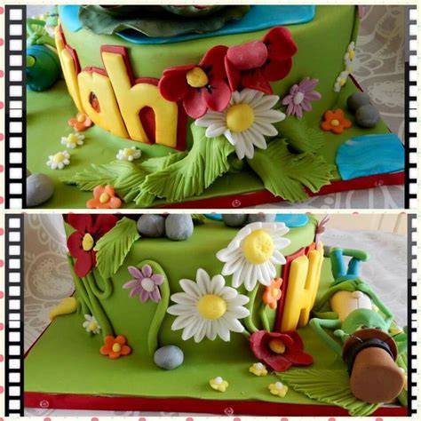 Vaiana-Torte mit bunter Fondantdekoration und Figuren