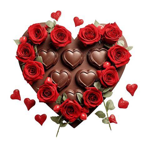 Valentinstags-Stillleben mit Rosen und Herzschokolade