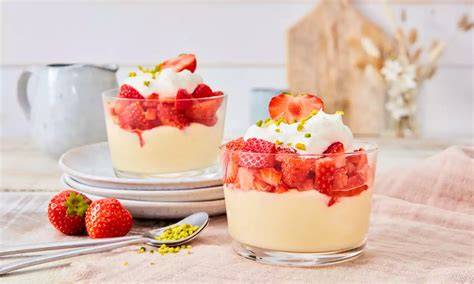 Vanillecrème in Dessertschälchen mit karamellisierter Oberfläche