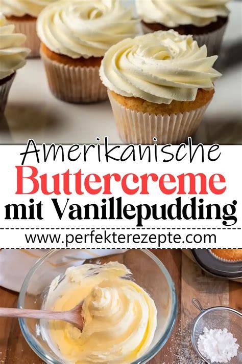 Vanillepudding und Buttercreme in Schüsseln