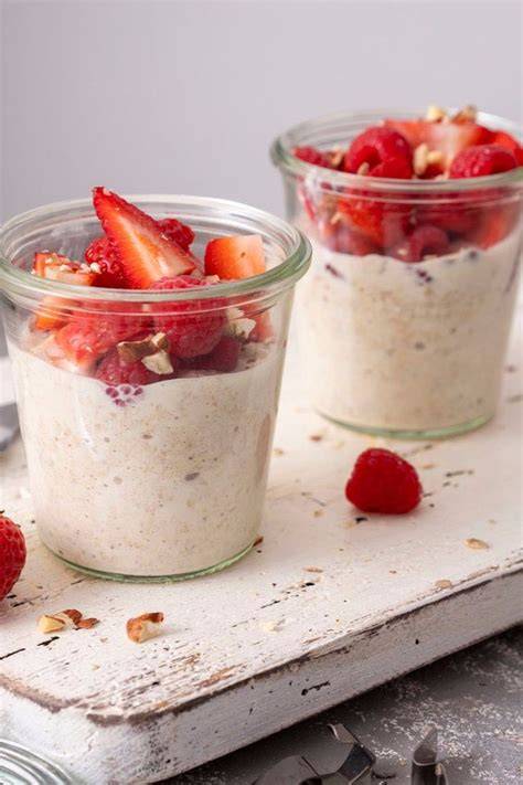 Vanillepudding-Haferflocken im Glas