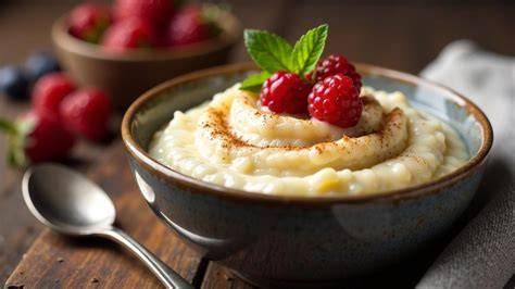 Vanilleschote und Zutaten für Pudding