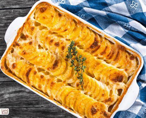 Variante: Honig-Senf-Lachs als Gratin mit goldbrauner Kruste in Auflaufform
