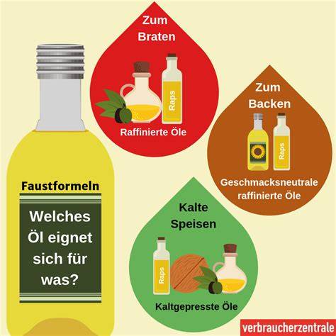 Varianten von Streusel-Fetten: Öl, Apfelmus, Nussmus, Kokosöl - Vergleich als Diagramm