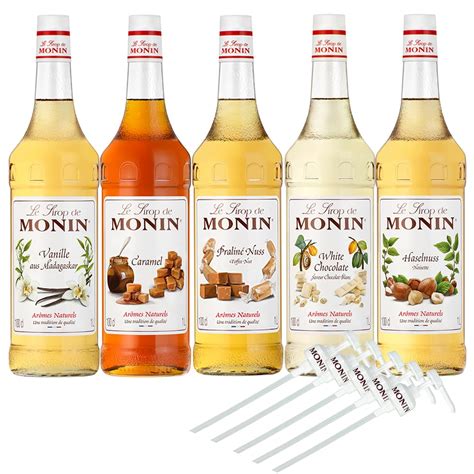 Variationen von Sirup - Haselnuss, Orange, Schokolade