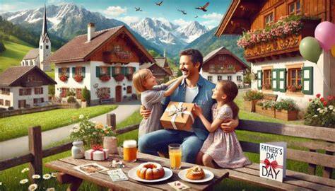 Vatertag in Österreich: Familie um den Kaffeetisch, Kuchen und festliche Stimmung
