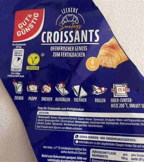 Vegane Bio-Dinkelcroissants zum Fertigbacken