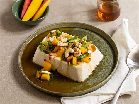Vegane Pfirsich-Maracuja-Creme mit Seidentofu