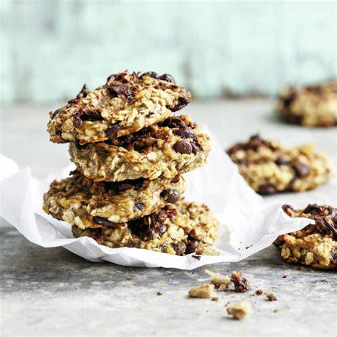 Vegane Schoko Cookies mit Bananen und Hafer