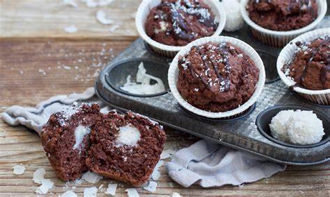 Vegane Schoko-Kokos Muffins mit Kuvertüre