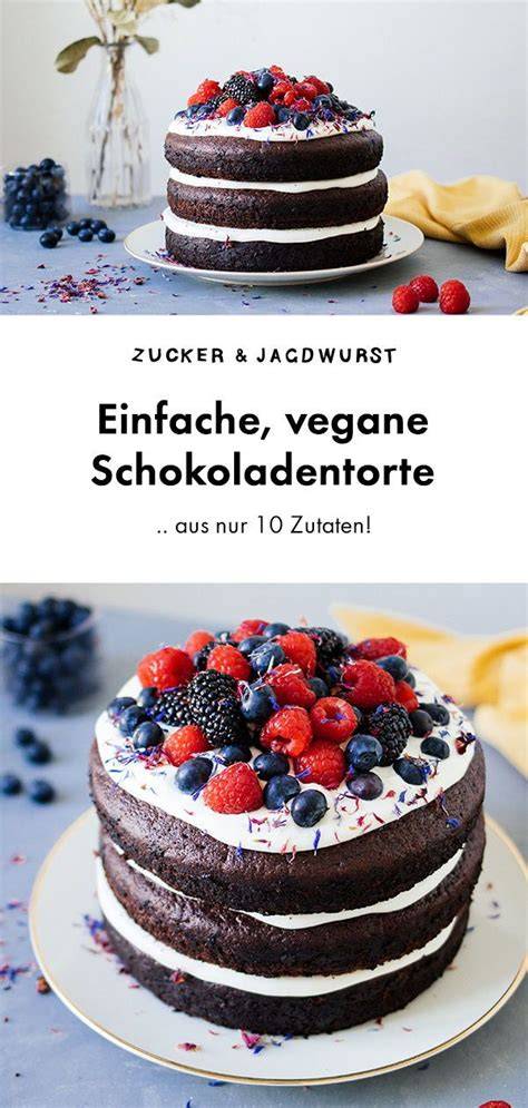 Vegane Schokoladentorte mit Beeren