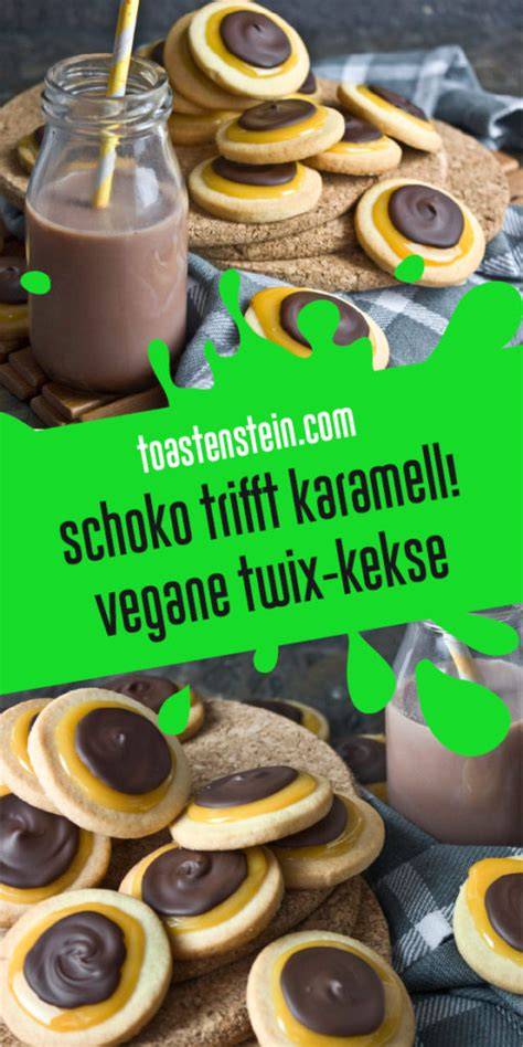 Vegane Twix-Kekse: Herstellung von Karamell- und Schokoschichten