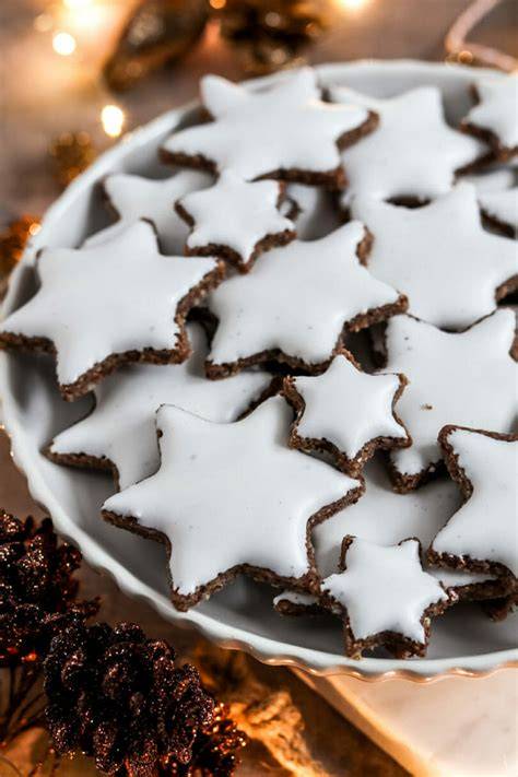 Vegane Zimtsterne mit Kartoffelbaiser