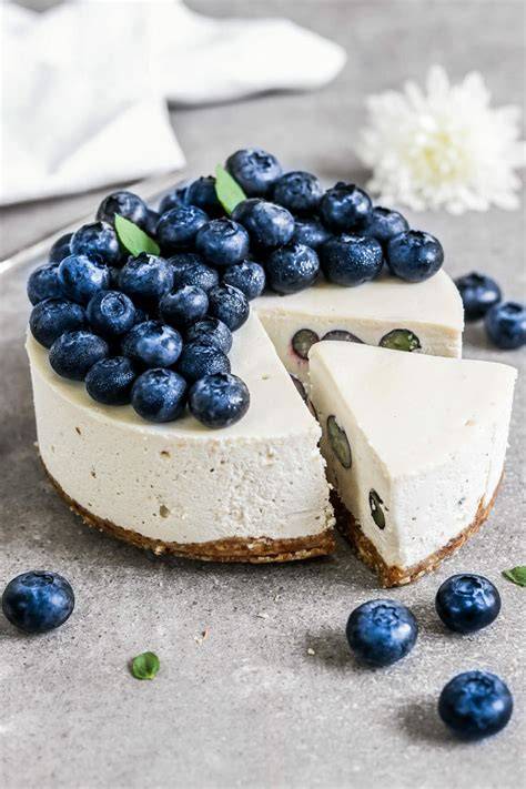 Veganer Blaubeer-Käsekuchen ohne Backen