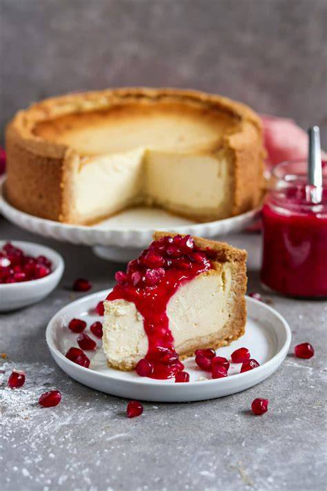 Veganer Käsekuchen in einer Springform mit Backpapier ausgelegt