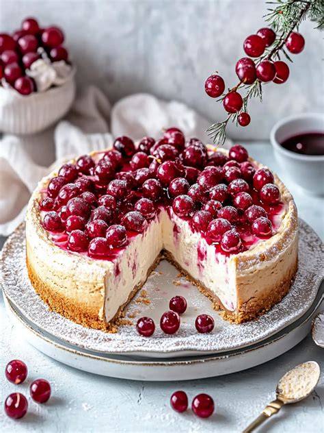 Veganer Käsekuchen mit Glühweinkirschen als winterliches Highlight
