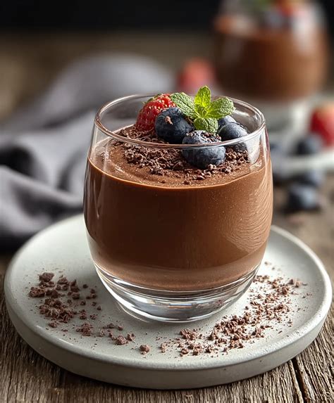 Veganer Protein Pudding im Glas mit Beeren