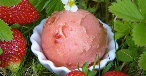 Veganes Erdbeereis aus Kokosmilch und frischen Erdbeeren