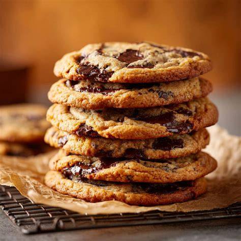 Veganisierte Chocolate Chip Cookies auf einer Servierplatte