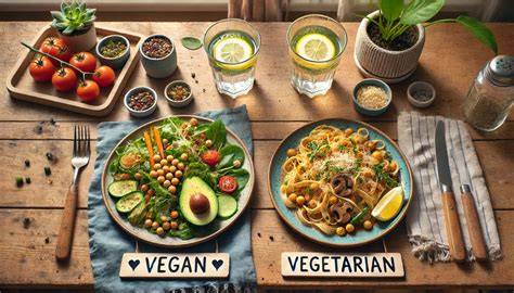 Vegetarisch vs. vegan Infografik