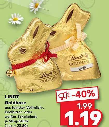 Vergleich: Milka-Schmunzelhase und Lindt Goldhase bei Kaufland
