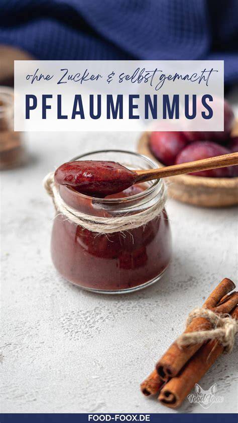Vergleich: Pflaumenmus mit und ohne Zucker im Glas