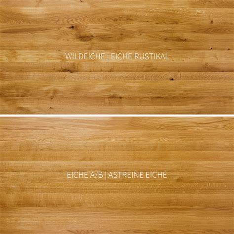 Vergleich: ruhige Eiche vs. Wildeiche vs. sägerau