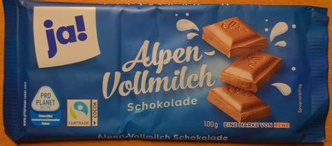Vergleich Alpenmilchschokolade und Vollmilchschokolade Zutaten