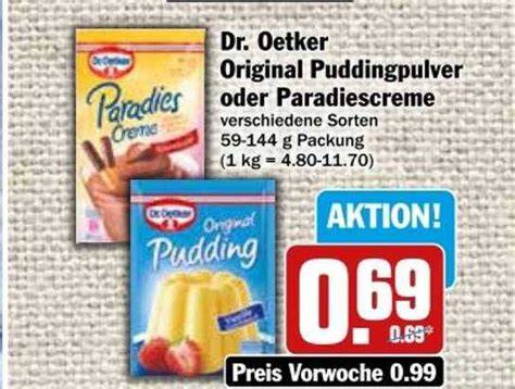 Vergleich Paradiescreme und Puddingpulver (Foto von beidem mit Merkmalen)