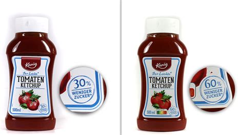 Vergleich der beiden Ketchupsorten von Lidl mit Angaben zu Zuckergehalt und Tomatenmark