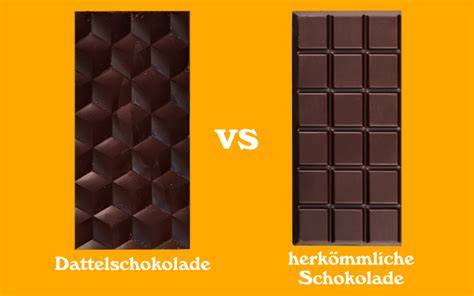 Vergleich verschiedener Schokoladenarten, Dattelschokolade vs. herkömmliche Schokolade